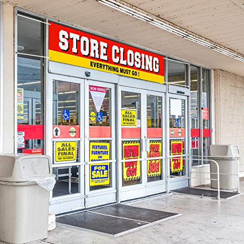 Large Store Closing Sign Banner Everything Must Go Advertising Banner Going