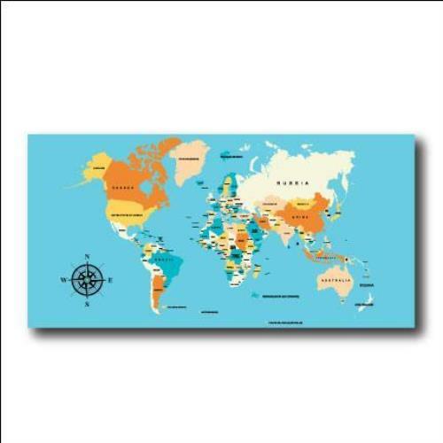 World Map 4&rsquo;x8&prime; Foldable Corrugated Plastic Sign FREE SHIPPING