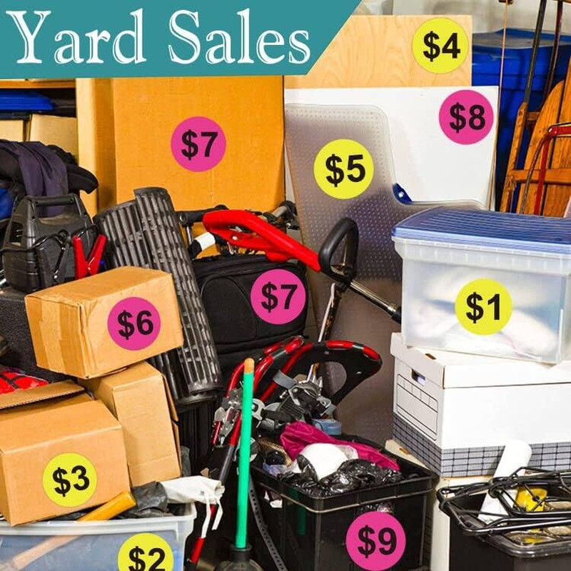 600 Pcs Yard Garage Sale Price Stickers 1 Inch Flea Market Pre-Printed Pricing S