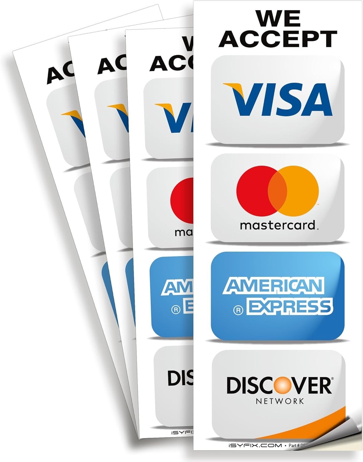 Self-Adhesive Credit Card Stickers – 3×8 Inch, Easy Install 4 Pack