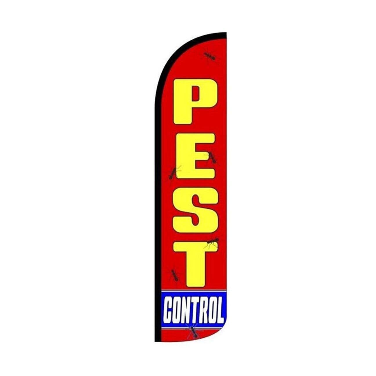 Pest Control Swooper Flutter Feather Flag | 3ft W x 11.5ft Tall
