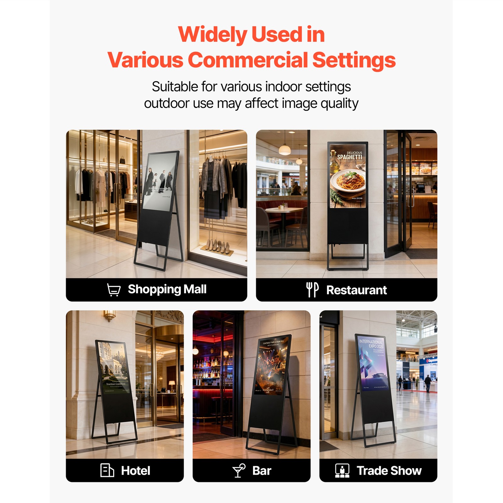 Uimoso 32-Inch Indoor Digital Signage Floor Stand Advertising Display with LCD