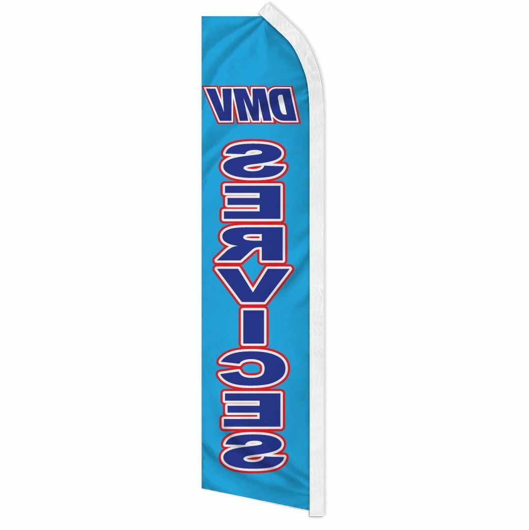 « DMV SERVICES » advertising super flag swooper banner business sign auto #3