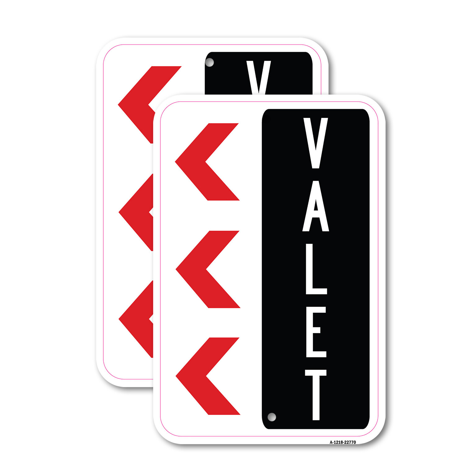 Valet Left Arrow Heavy Gauge Aluminum Parking Sign Rust Proof