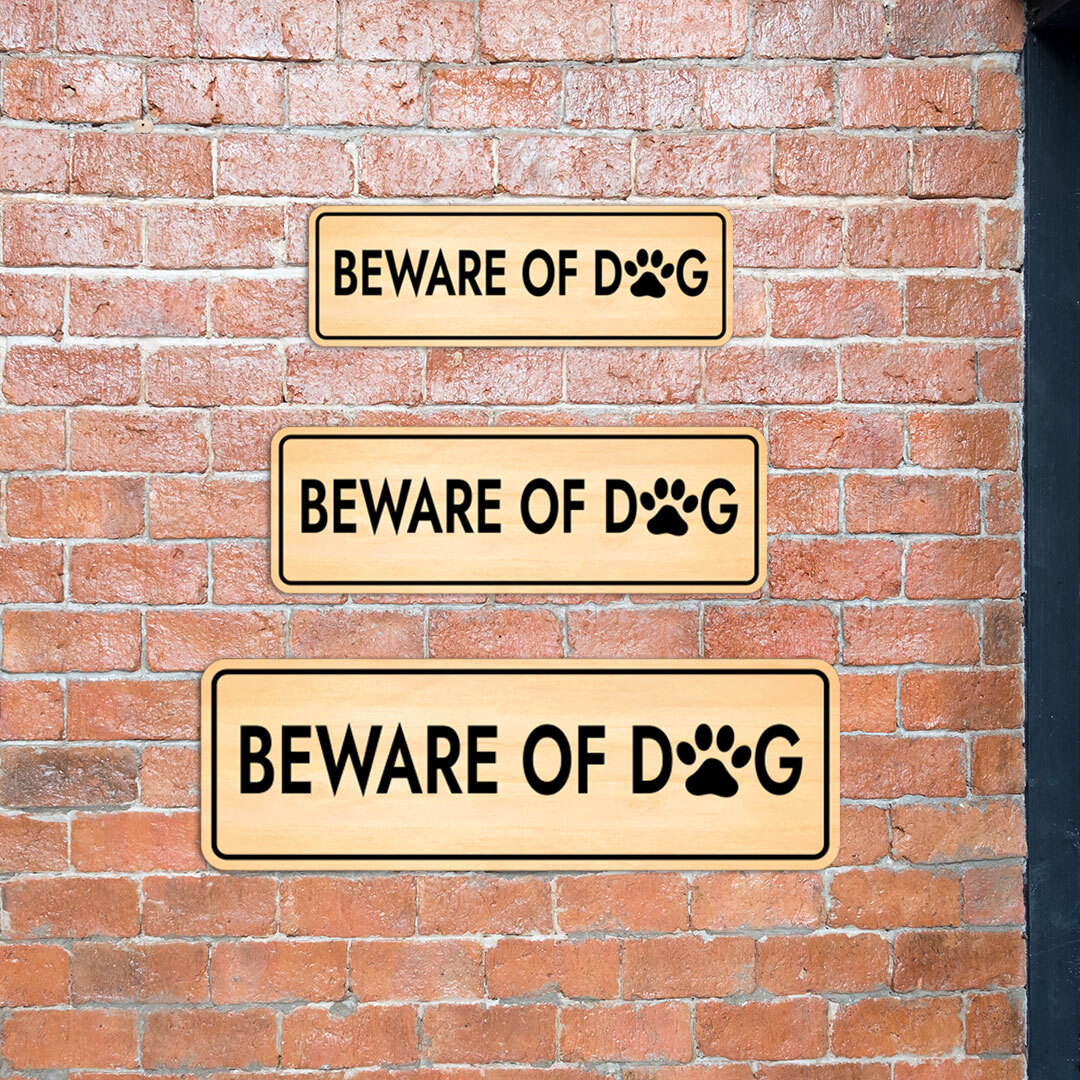 Standard Plus Beware of Dog Wall or Door Sign | Home Decor