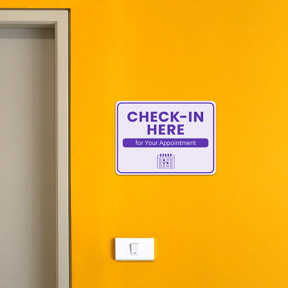Classic Framed Plus Check-In Here for Your Appointment Door or Wall Sign