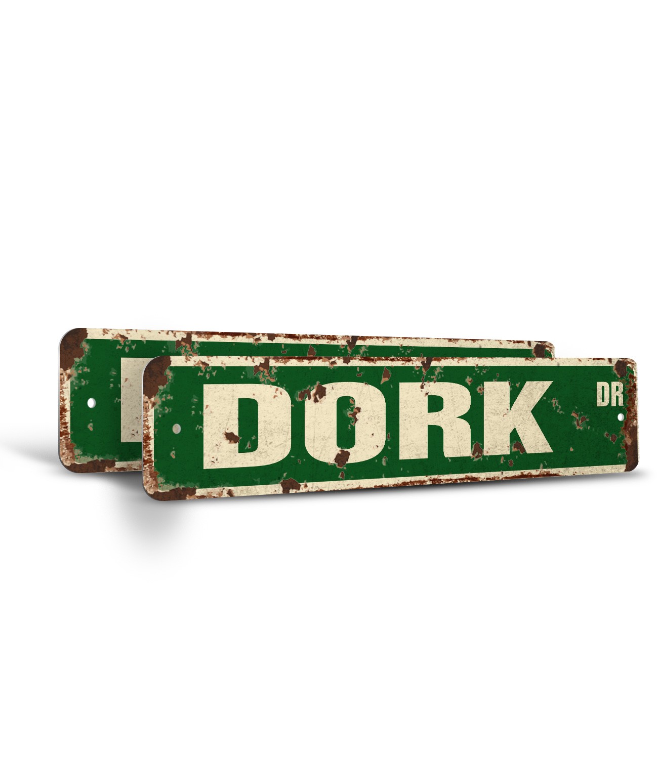 DORK Vintage Style Street Sign Plastic Metal stupid inept nerd geek silly