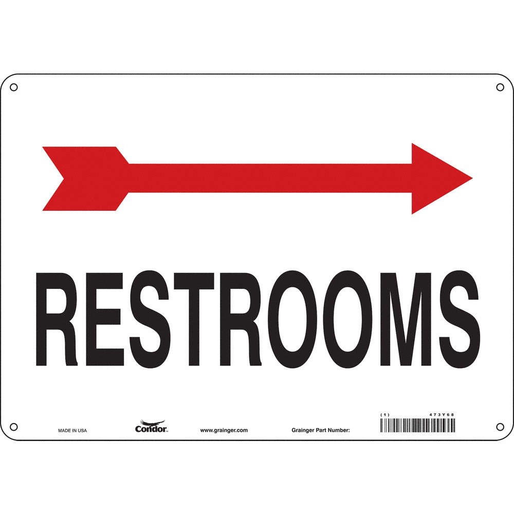 CONDOR 473Y68 Safety Sign,10 in x 14 in,Polyethylene 473Y68