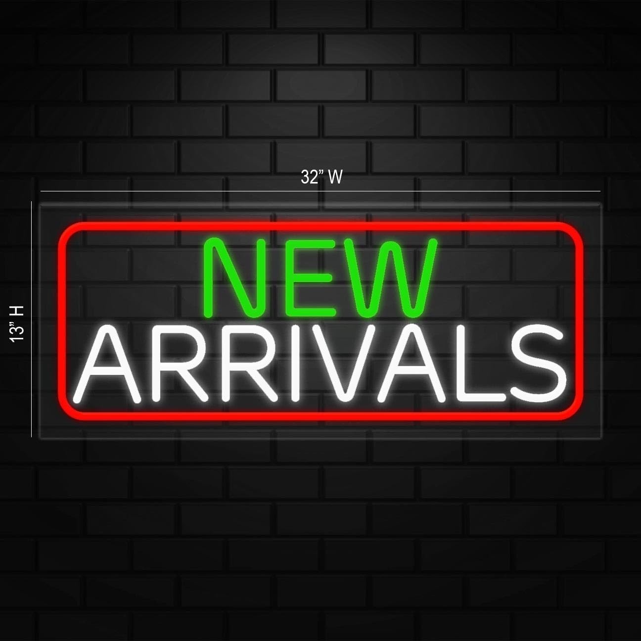 New Arrivals Neon Sign for Retail Displays | LED Flex Neon | 32&Prime;W x 13&Prime;H x 1&Prime;D