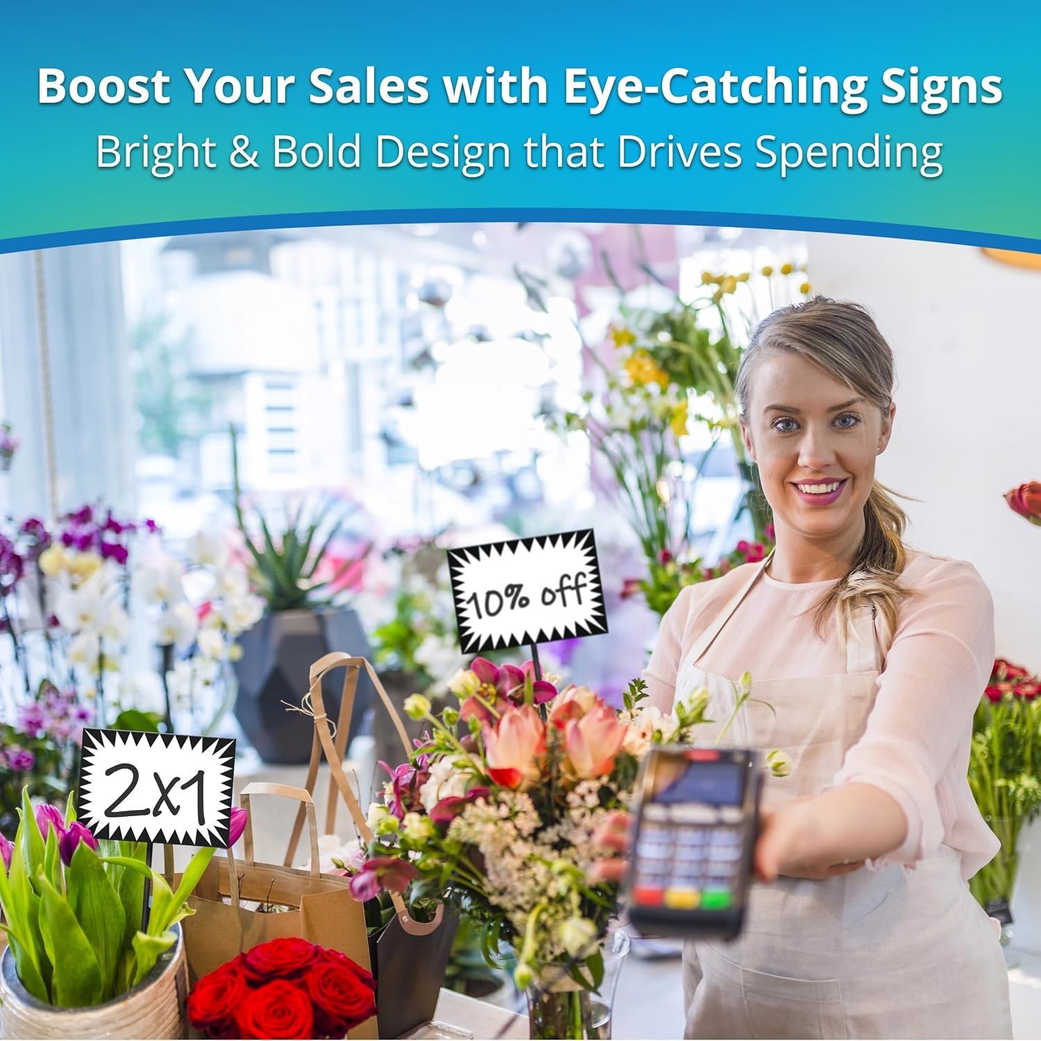 60 Pack White Sign Price Bursts 4×6 Inches Signage for Sales Promotions Store…