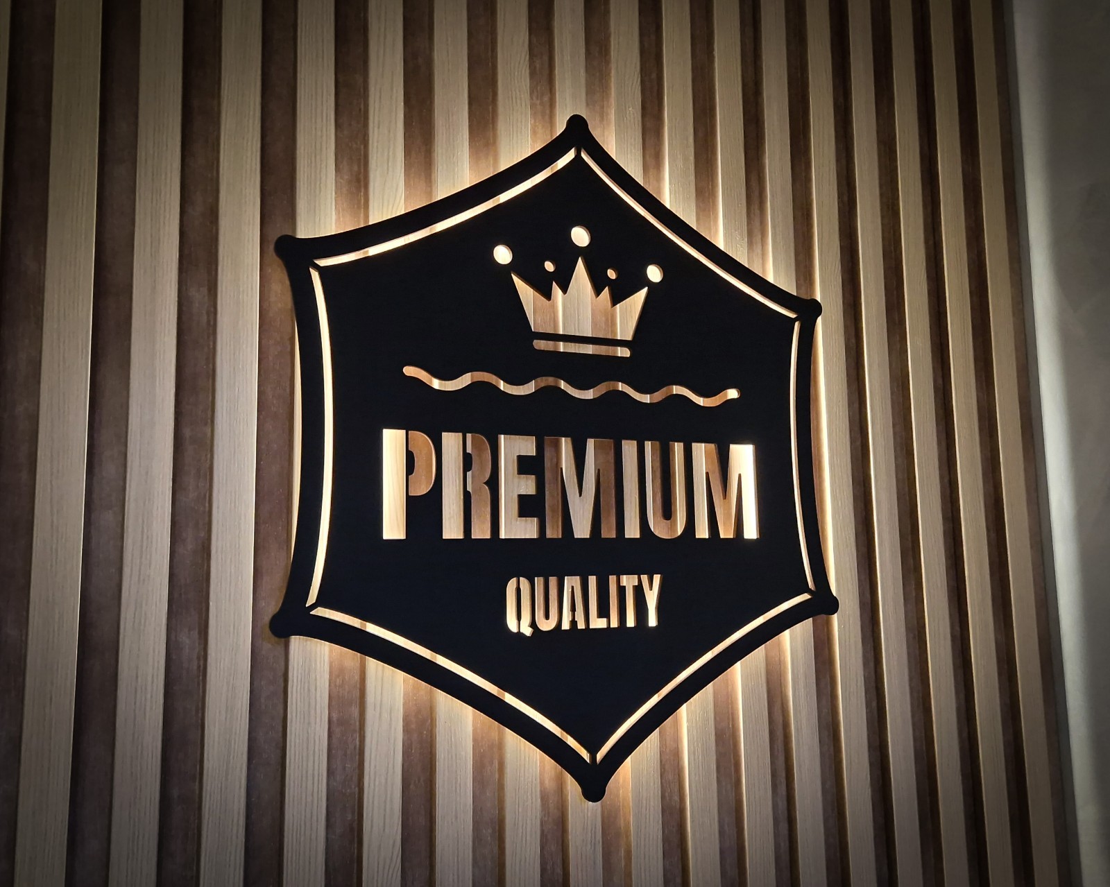LED Wooden Logo Sign – YOUR BRANDING – Laser Cut Backlit Wall Logo for Business