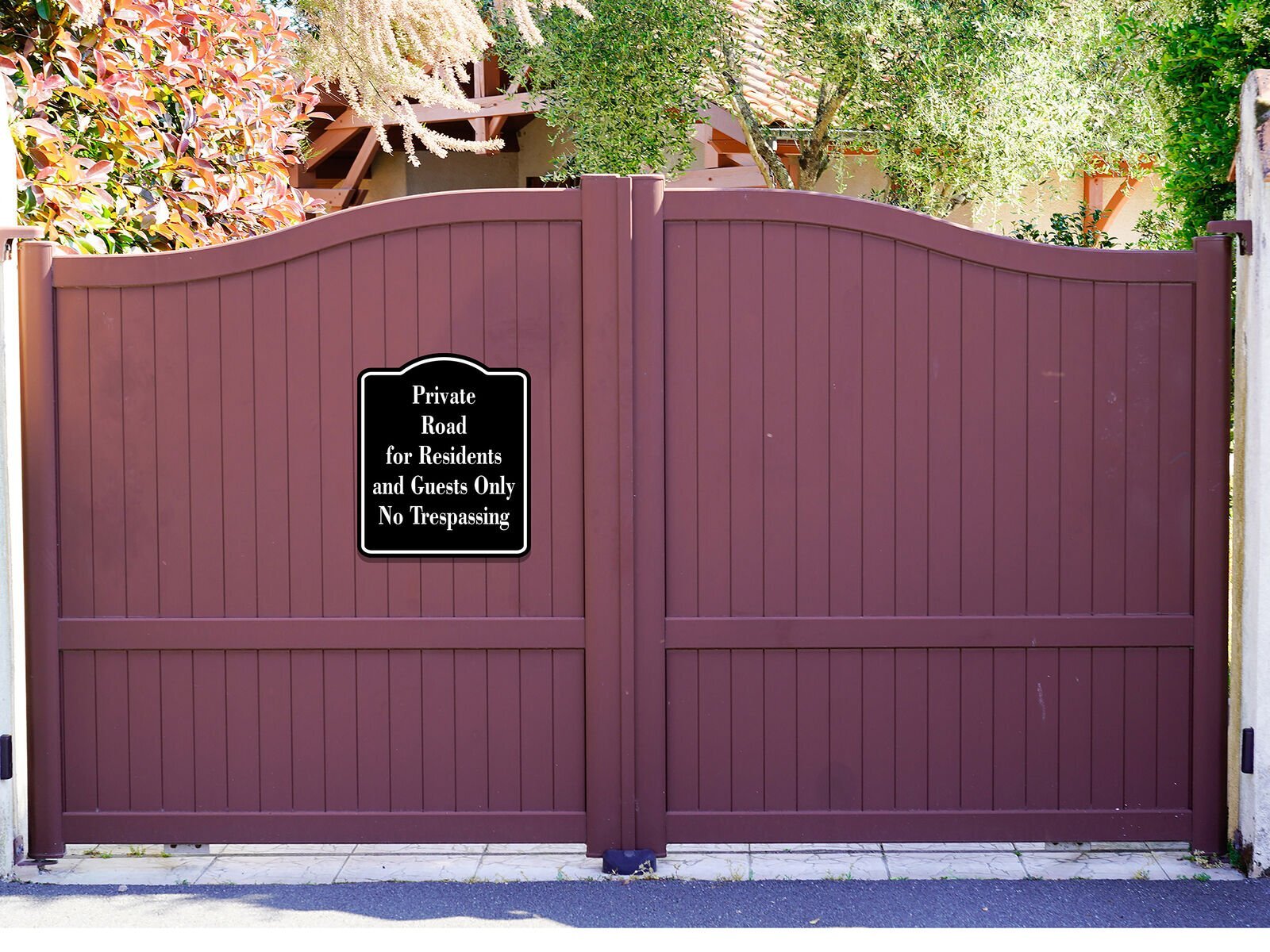 Private Road for Residents Guests No Trespassing BLACK Aluminum Composite Sign