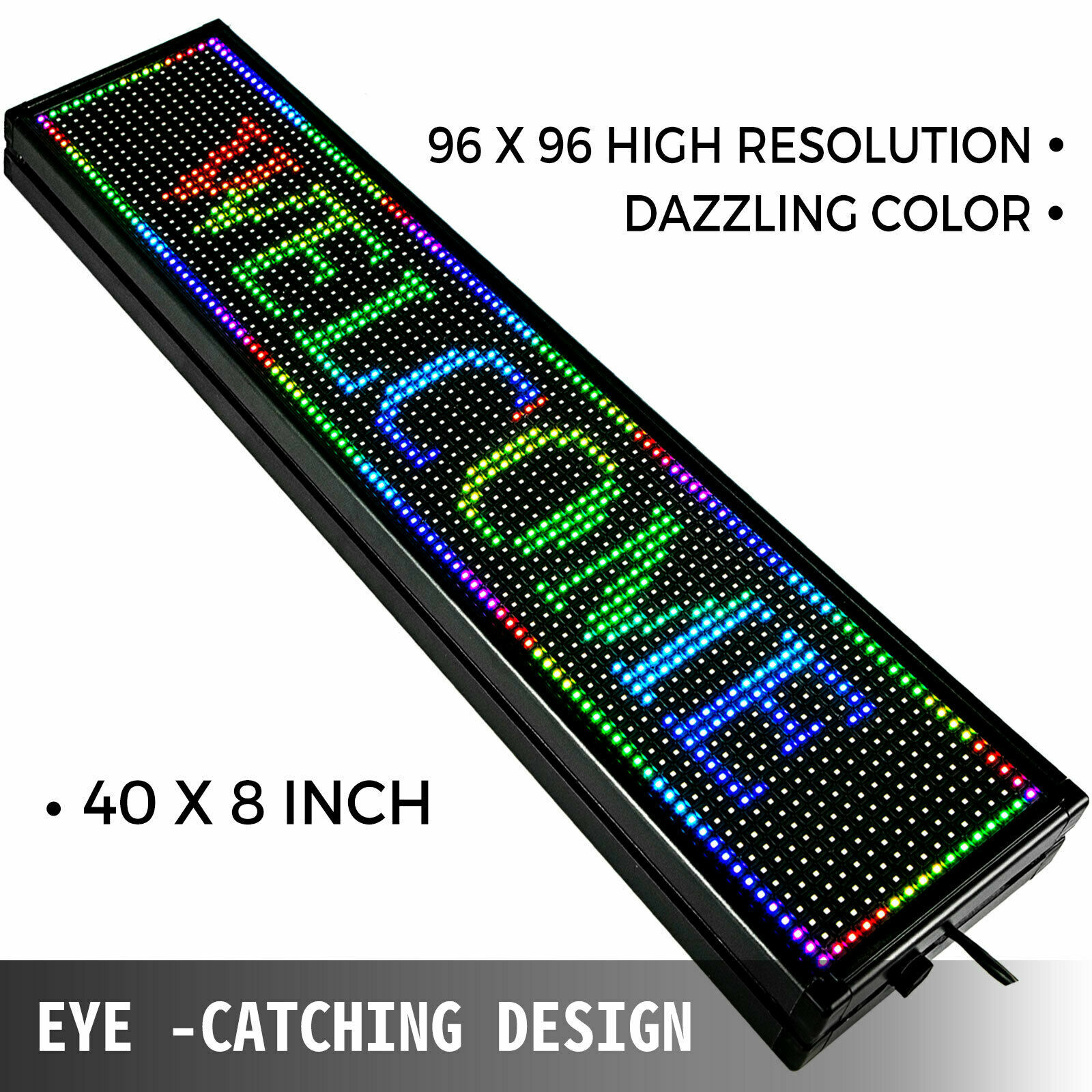 40&Prime; x 8&Prime; Programmable LED Scrolling Sign with Seven Colors for Advertising