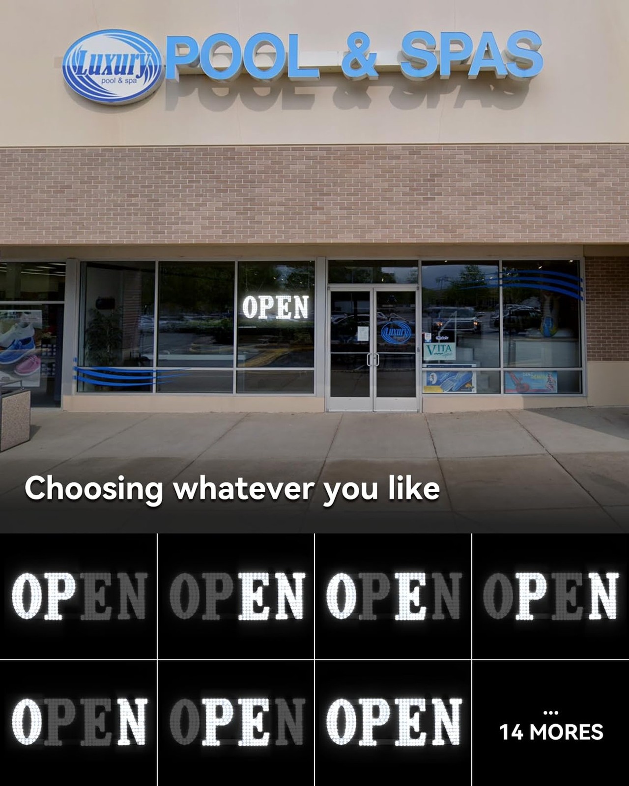 Open Sign for Business, 30&Prime;x10&Prime; Jumbo Open Sign with Timer and Remote Control…