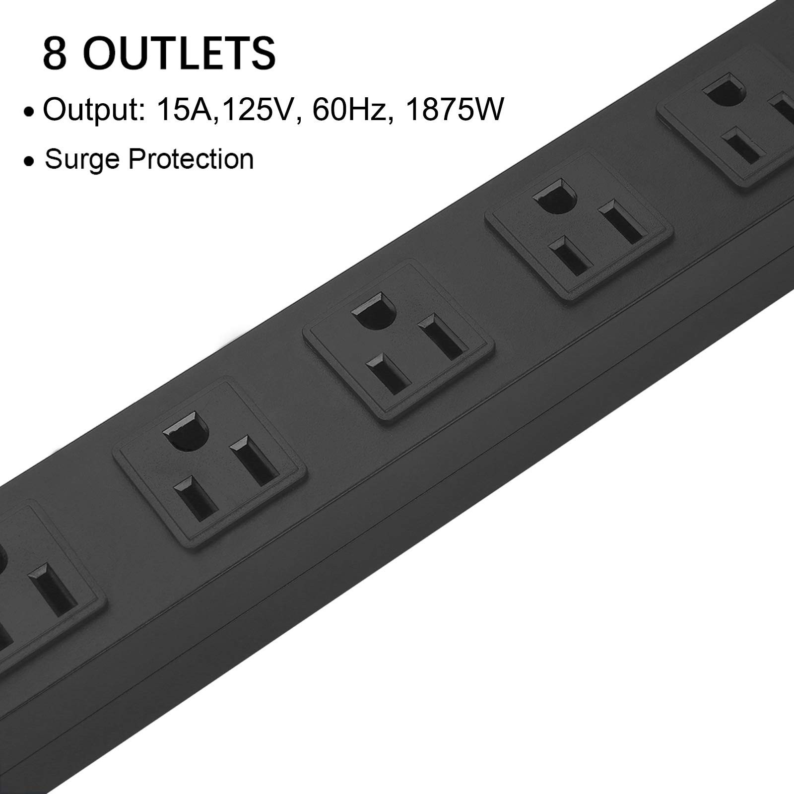2Pack Metal 8 Outlet Mountable Power Strip, Wall Mount Outlet Heavy Duty, Wid…