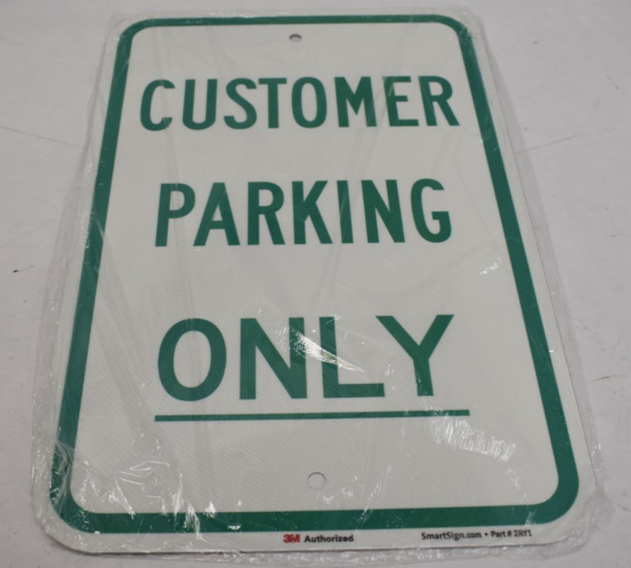 SmartSign 2RY1 Customer Parking Only Sign 12&Prime; x 18&Prime; Metal 3M Authorized