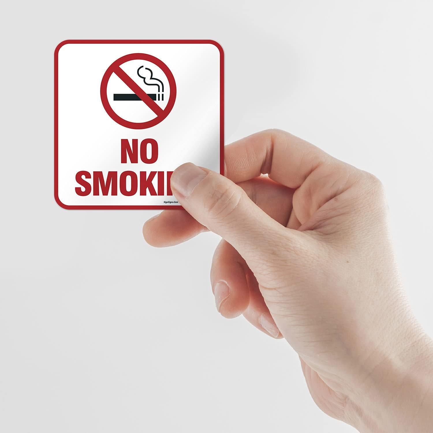 4 Pack 5.5×5.5 Inch No Smoking Sign Stickers Vinyl Self Adhesive Decals