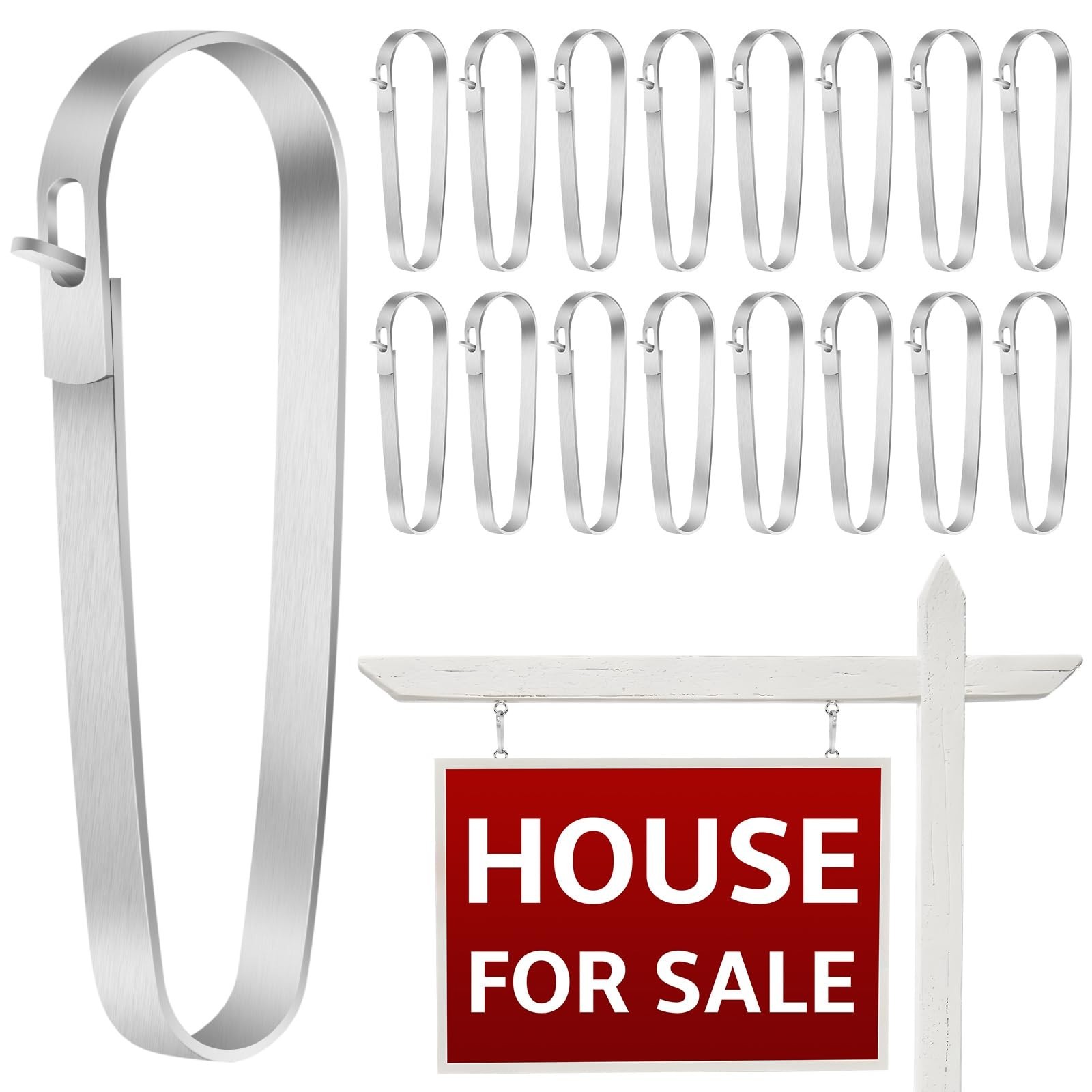 Daletu 16 PACKS Real Estate Sign Clips for Hanging Signs, Real Estate Sign Ri…