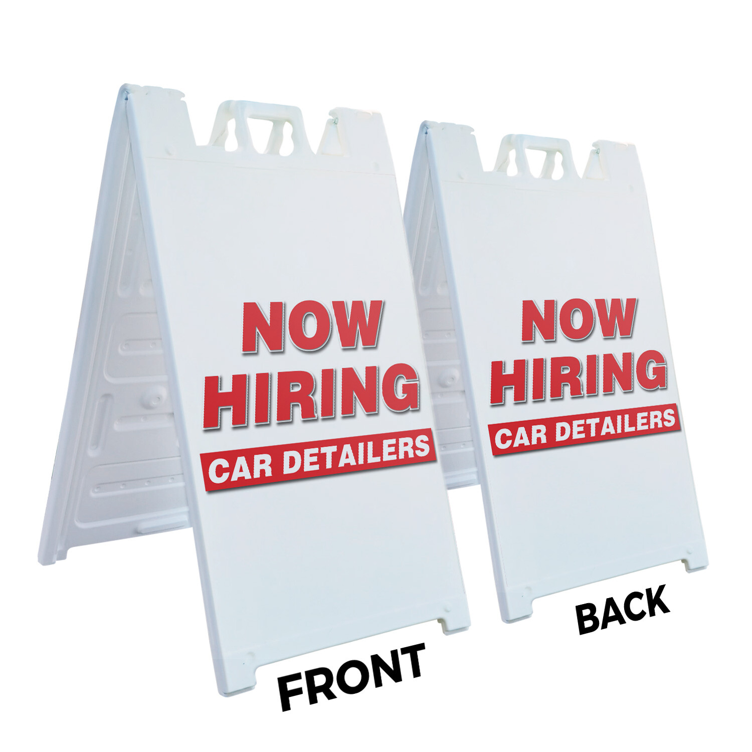 A-frame Sidewalk Now Hiring Car Detailers 24&Prime; x 36&Prime; Double Sided A-Frame Sidewal