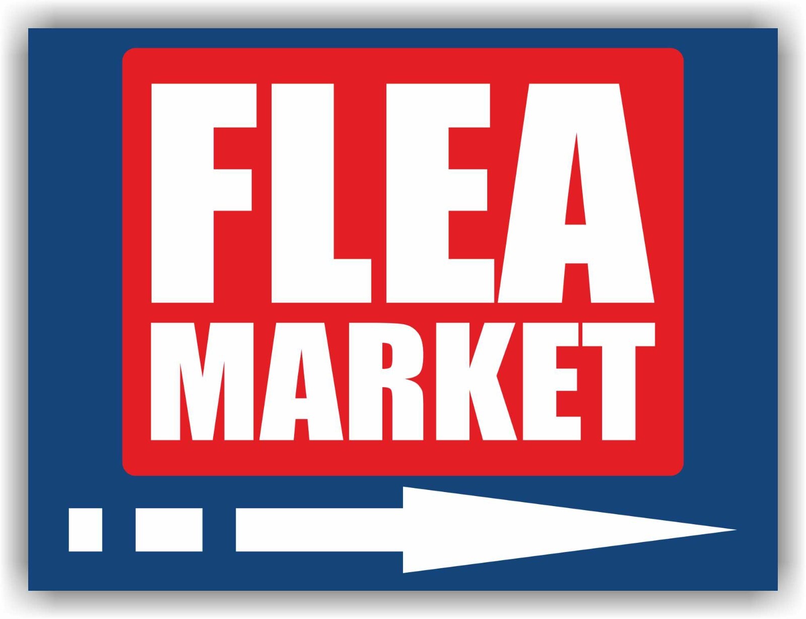 FLEA MARKET Yard Sign Corrugate Plastic with H-Stakes Collectibles Garage Sale