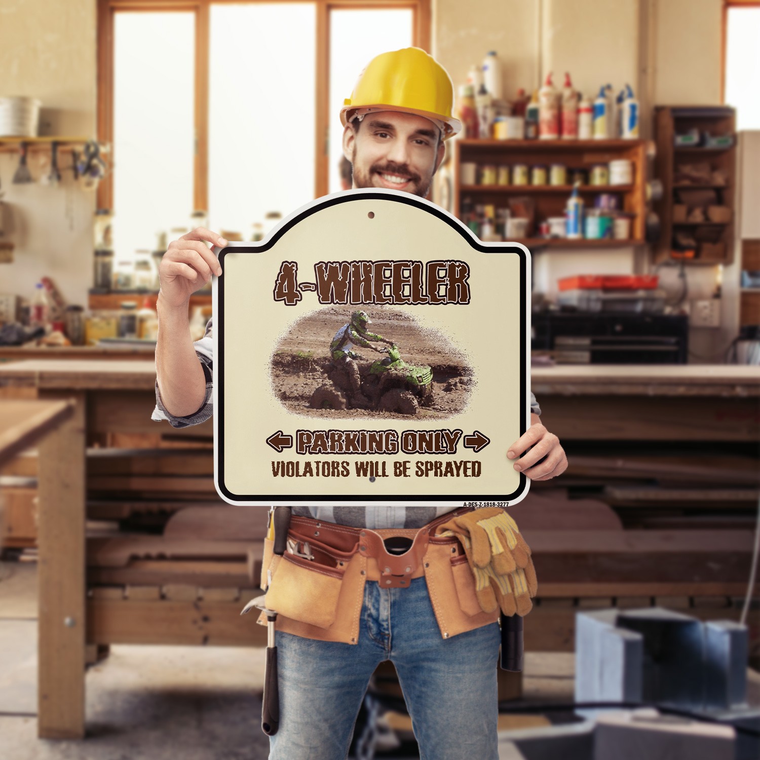 4-Wheeler Sign 18&Prime; X 18&Prime; Heavy-Gauge Aluminum Architectural Sign