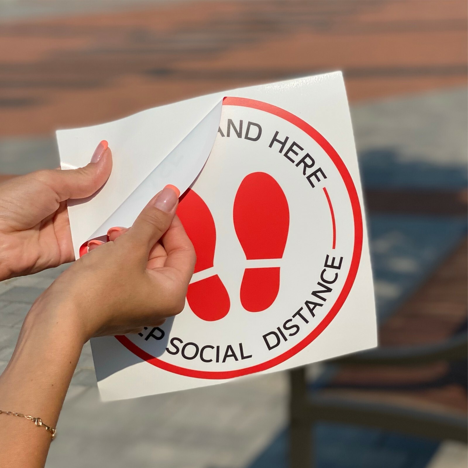 10 Pack Social Distancing Floor Stickers Signs Decal For Hard Floor