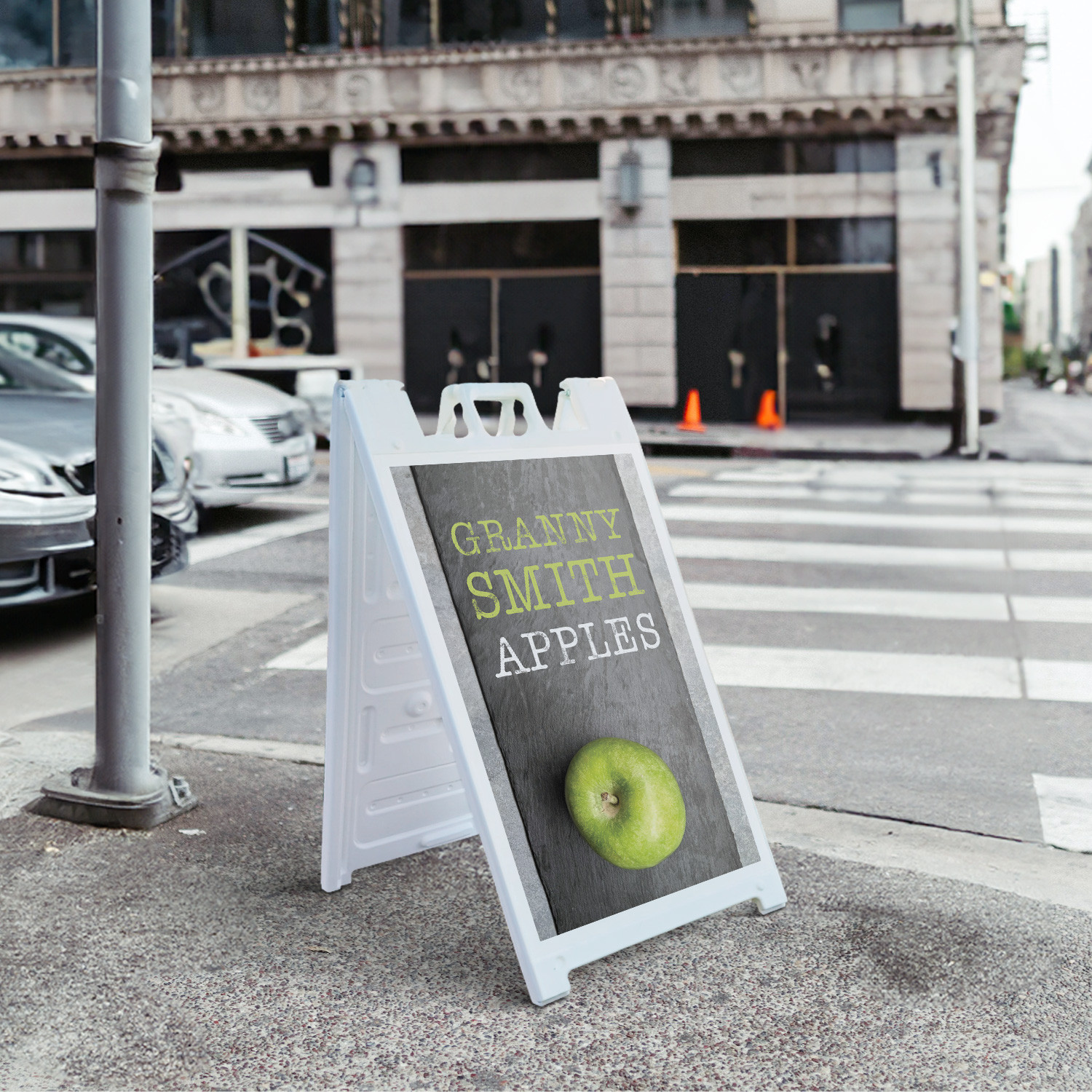 Granny Smith Apples Heavy Duty A-Frame Sidewalk Sign Crisp Juicy Farmers Market