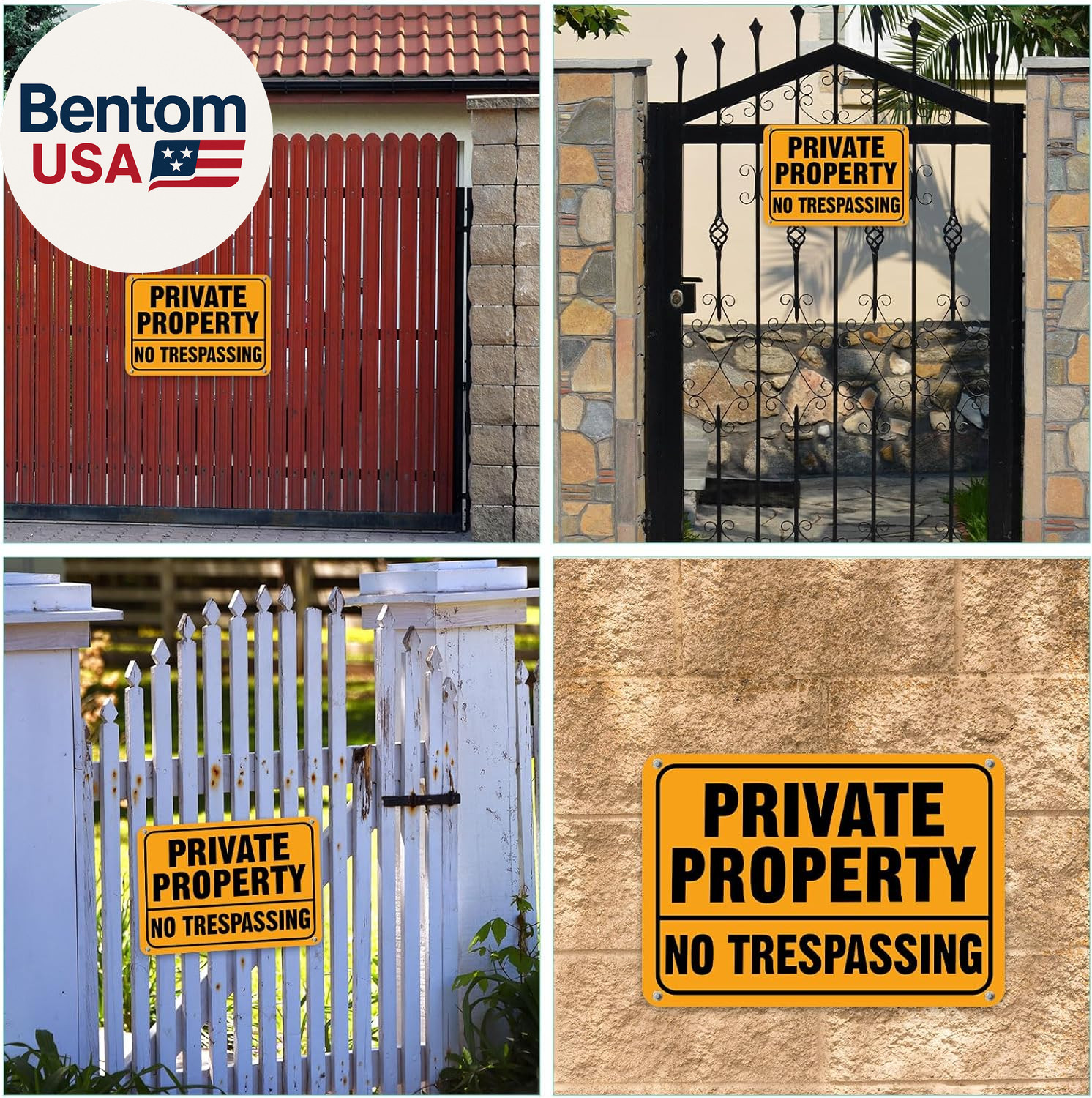 12Pcs No Trespassing Private Property Signs Metal Reflective Aluminum No Trespas