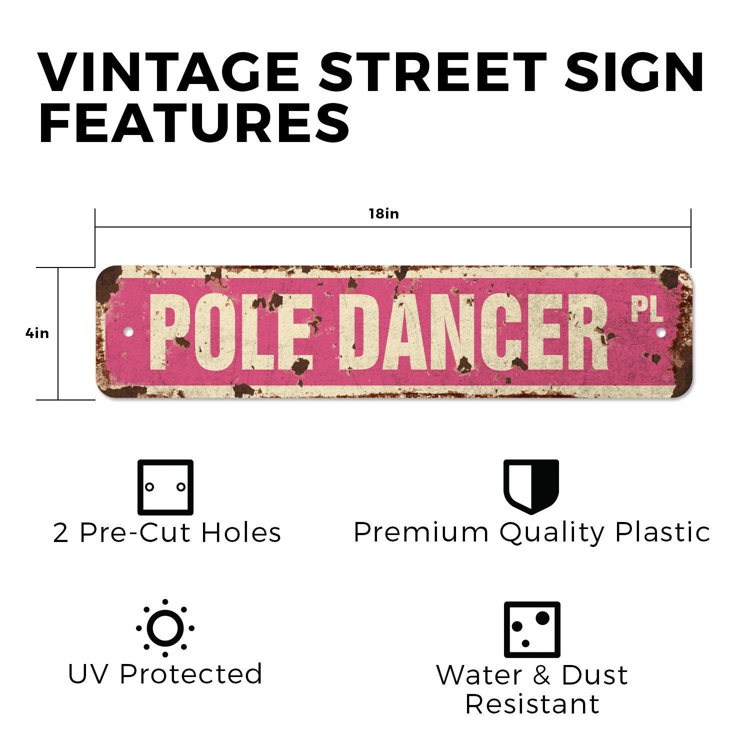 POLE DANCER Vintage Style Street Sign Metal Plastic strip club stripper exotic