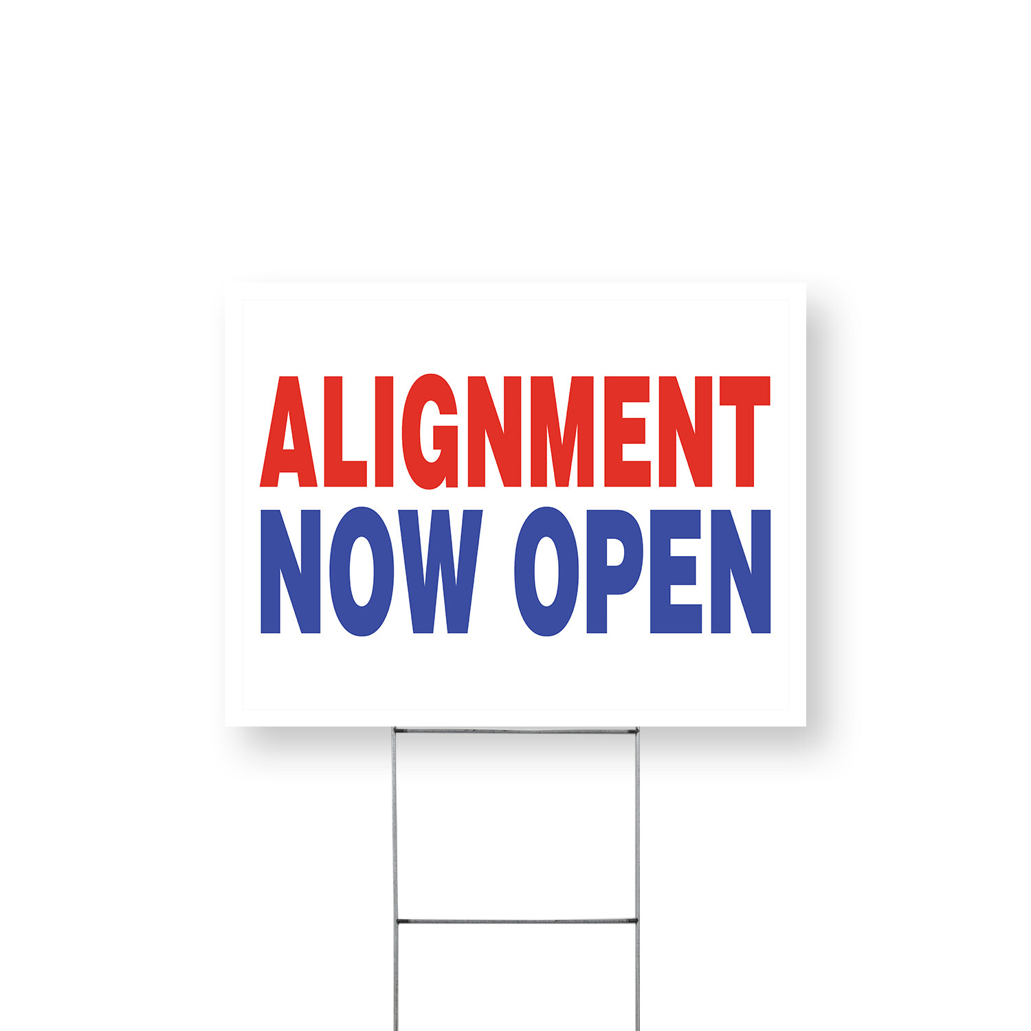 Alignment Now Open Yard Sign Auto Shops, Tire Maintenance, Open Hours