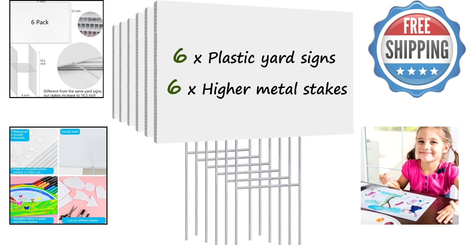 Weather-Resistant Yard Sale Signs – 6 Pack Double-Sided 17×12 for Promotions