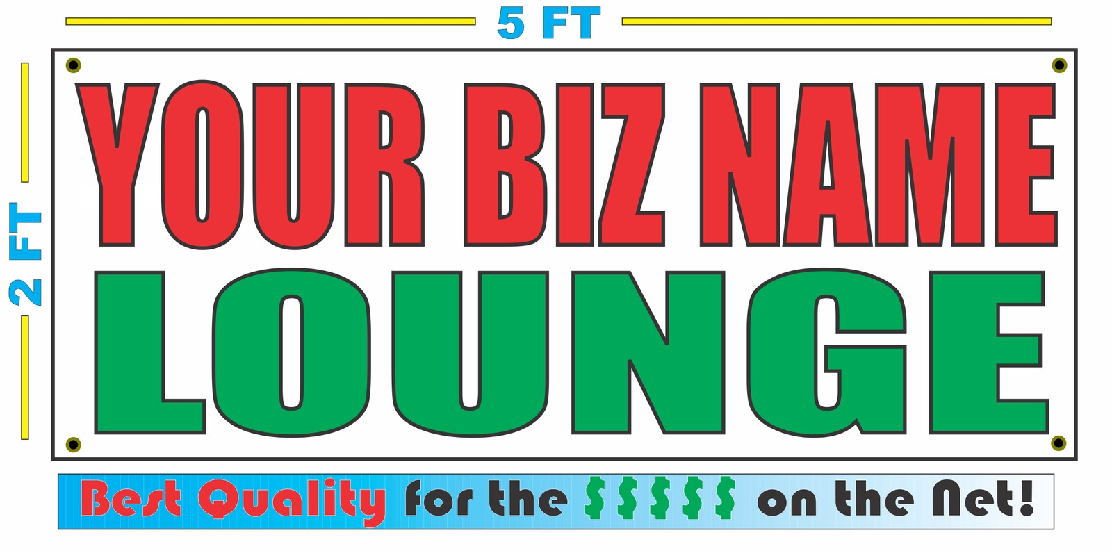 CUSTOM NAME LOUNGE Banner Sign NEW Larger Size Best Quality for the $$$