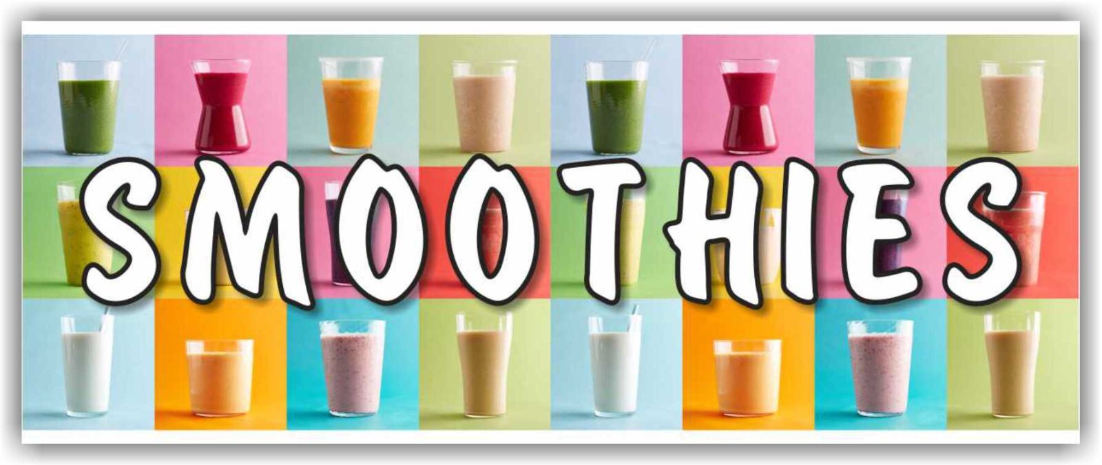 SMOOTHIES Advertising Banner Vinyl Sign health food fresh fruits tea bar drink