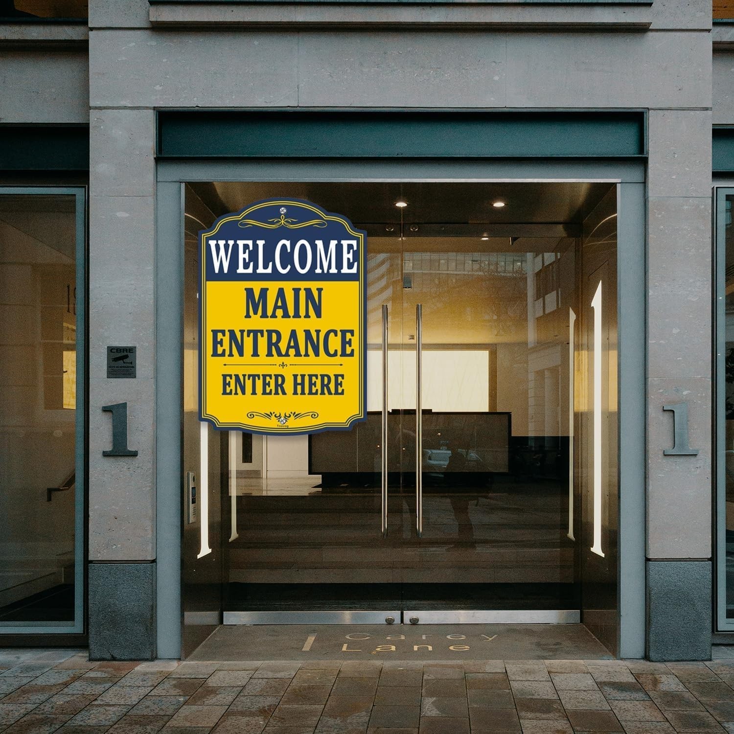 14×10 Inch Metal Welcome Sign for Business Office – Rustproof, Weatherproof, Eas
