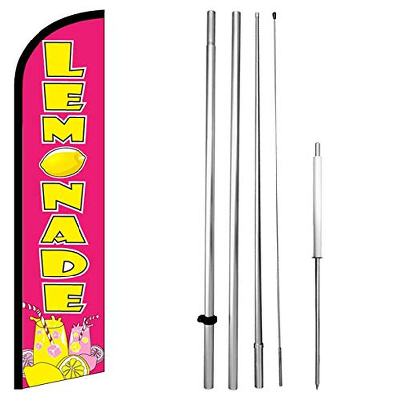 4Less Lemonade Windless Swooper Flag Kit Feather Banner Sign Pf-H
