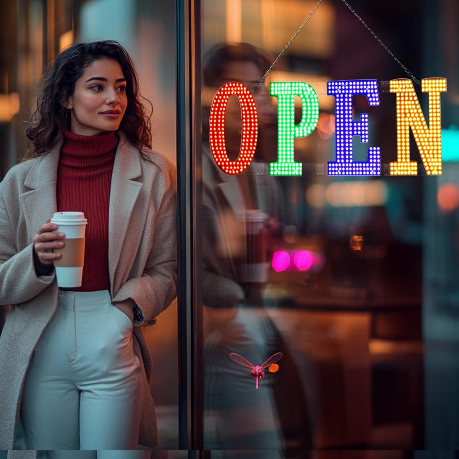 40&Prime;X14&Prime; Extra Large LED Open Sign for Business Super Bright Unique Design LED RG