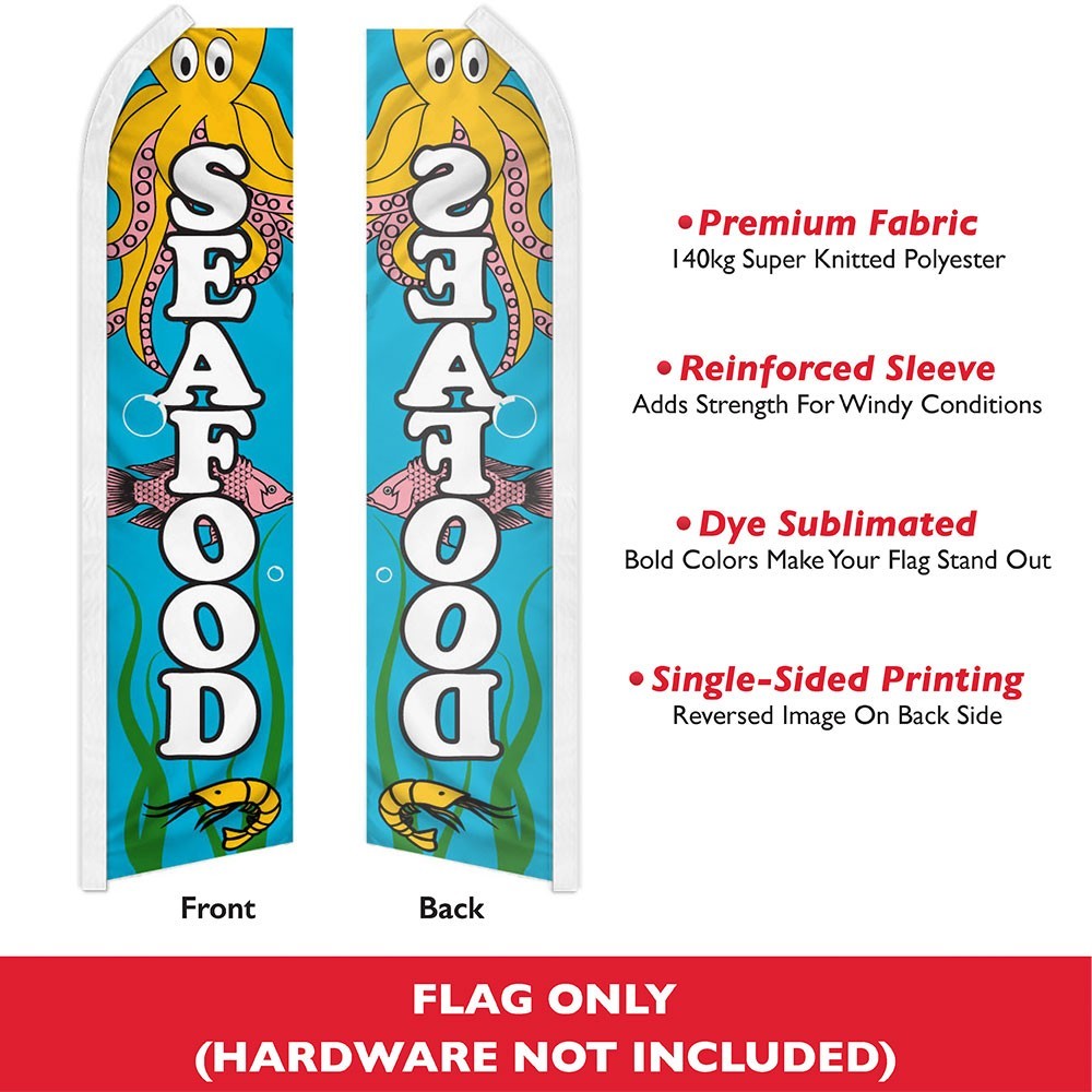 Seafood Advertising Swooper Feather Flutter Flag Restaurant Food
