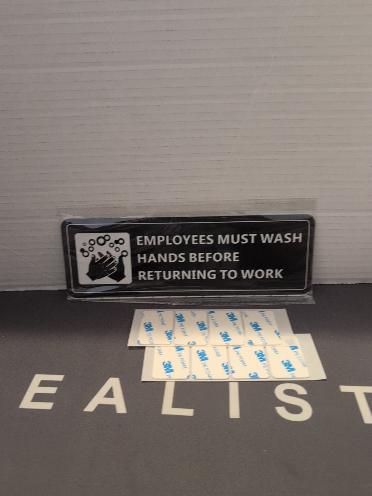 3&Prime;X 9&Prime; Plastic Employee Must Wash Hand Health Department Compliance Sign X2