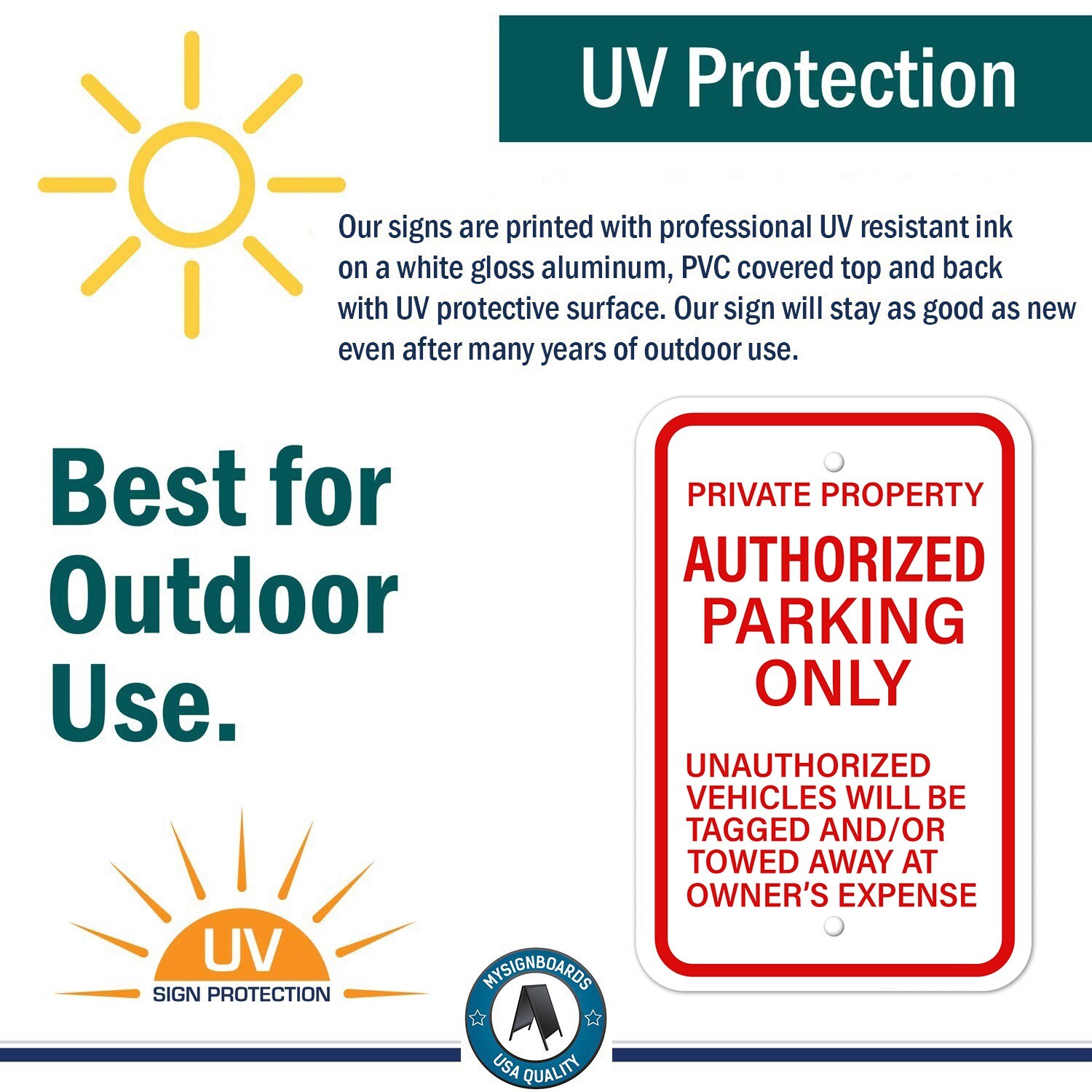 Authorized Parking Only Aluminum Composite Metal Sign Private Property 12&Prime;x18&Prime;