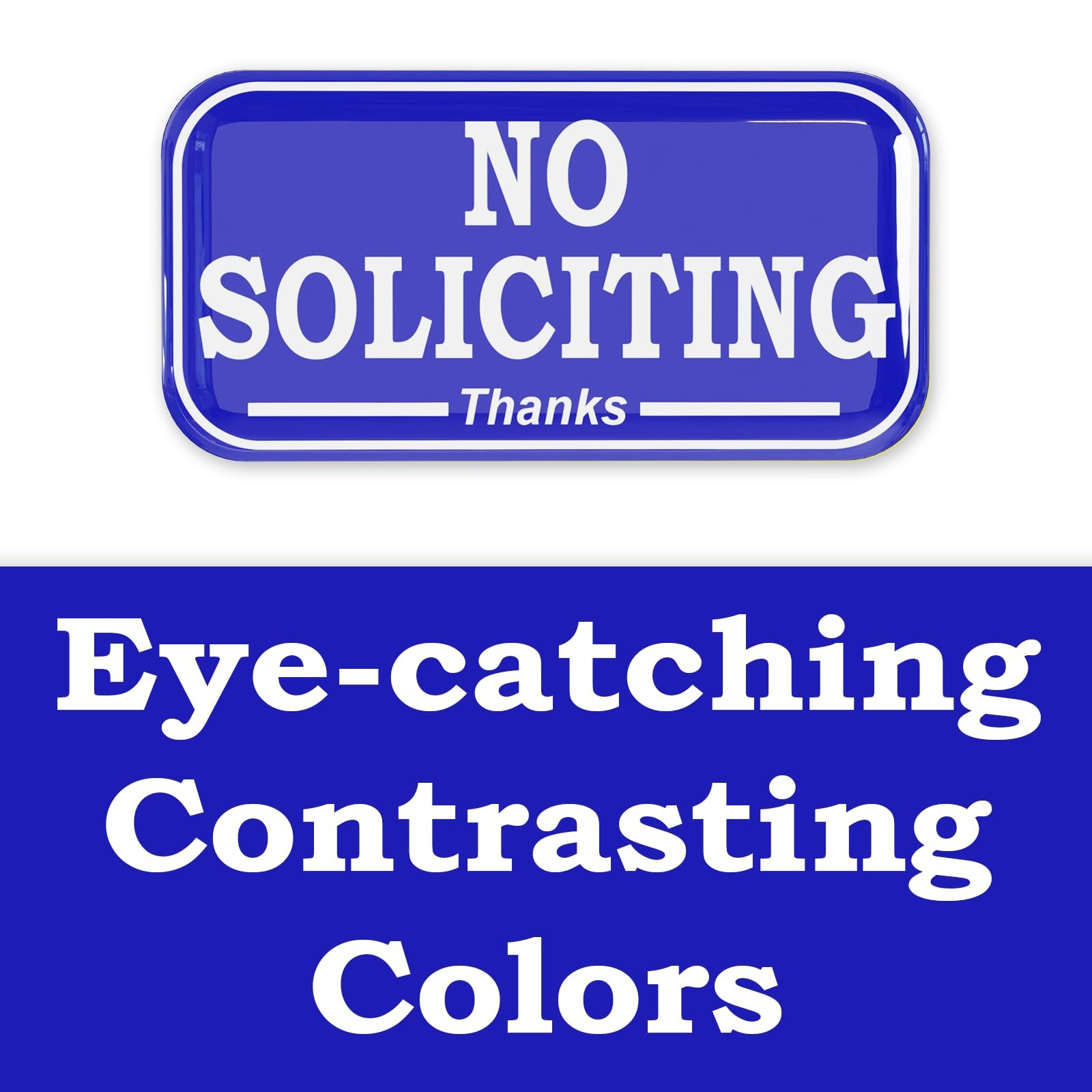 Small No Soliciting Signs for House, Front Door, Doorbell, Epoxy Stickers, 3D…