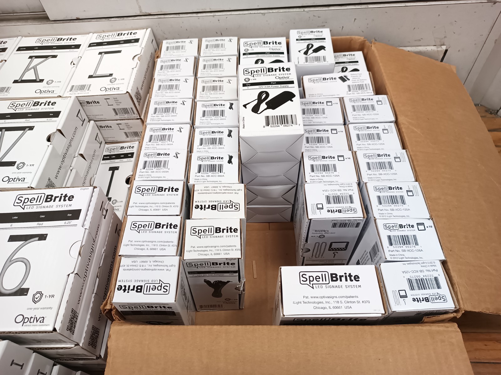 SpellBrite LED Sign HUGE lot of 252 Letters, Numbers, Characters + Accessories