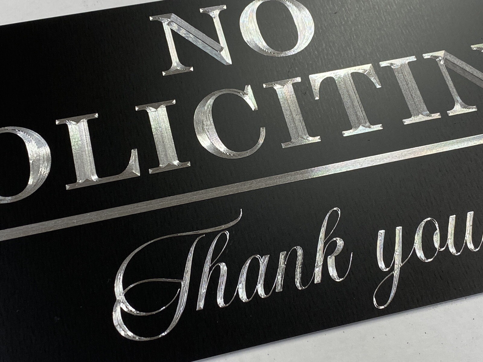 Engraved No Soliciting Company Business Metal House Outdoor Sign 12×6 Plaque
