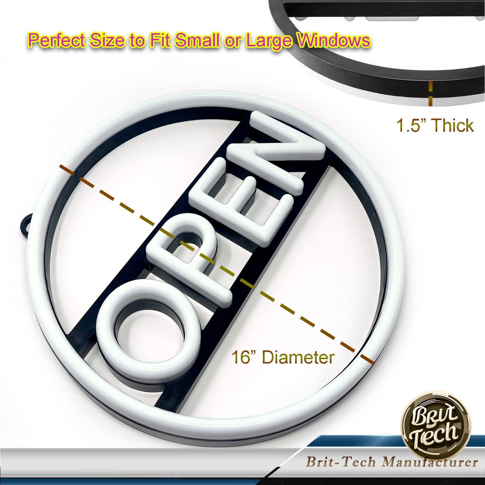 LED Open Sign 16&Prime; Large Neon Bright Light for Business Restaurant Bar Store Shop