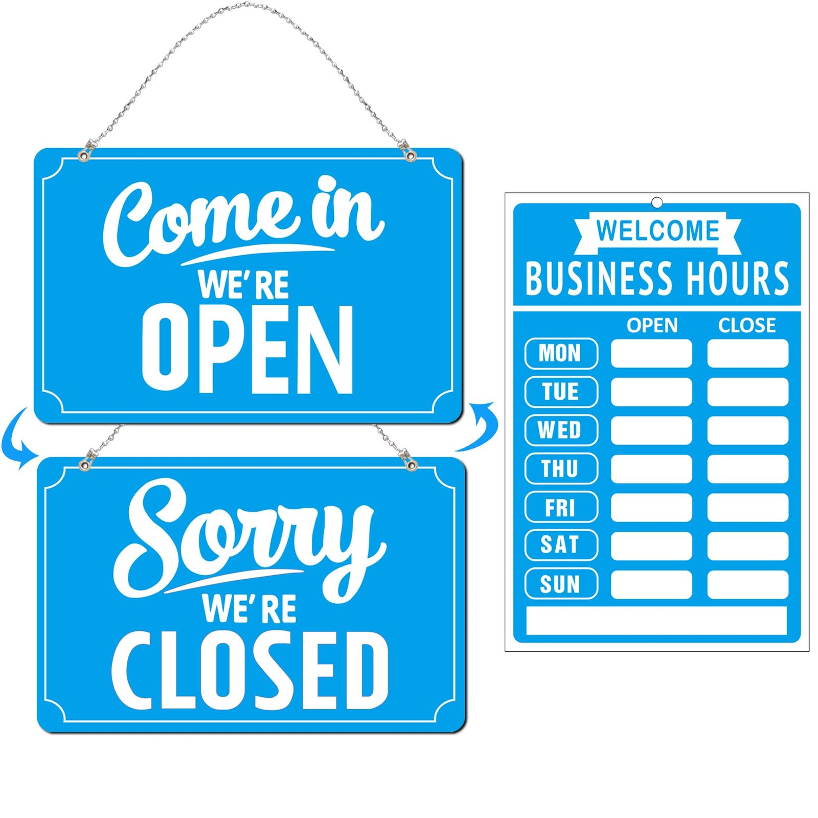Open Closed Signs Business Hours Sign Set for Window Door Open Signs for Busi…