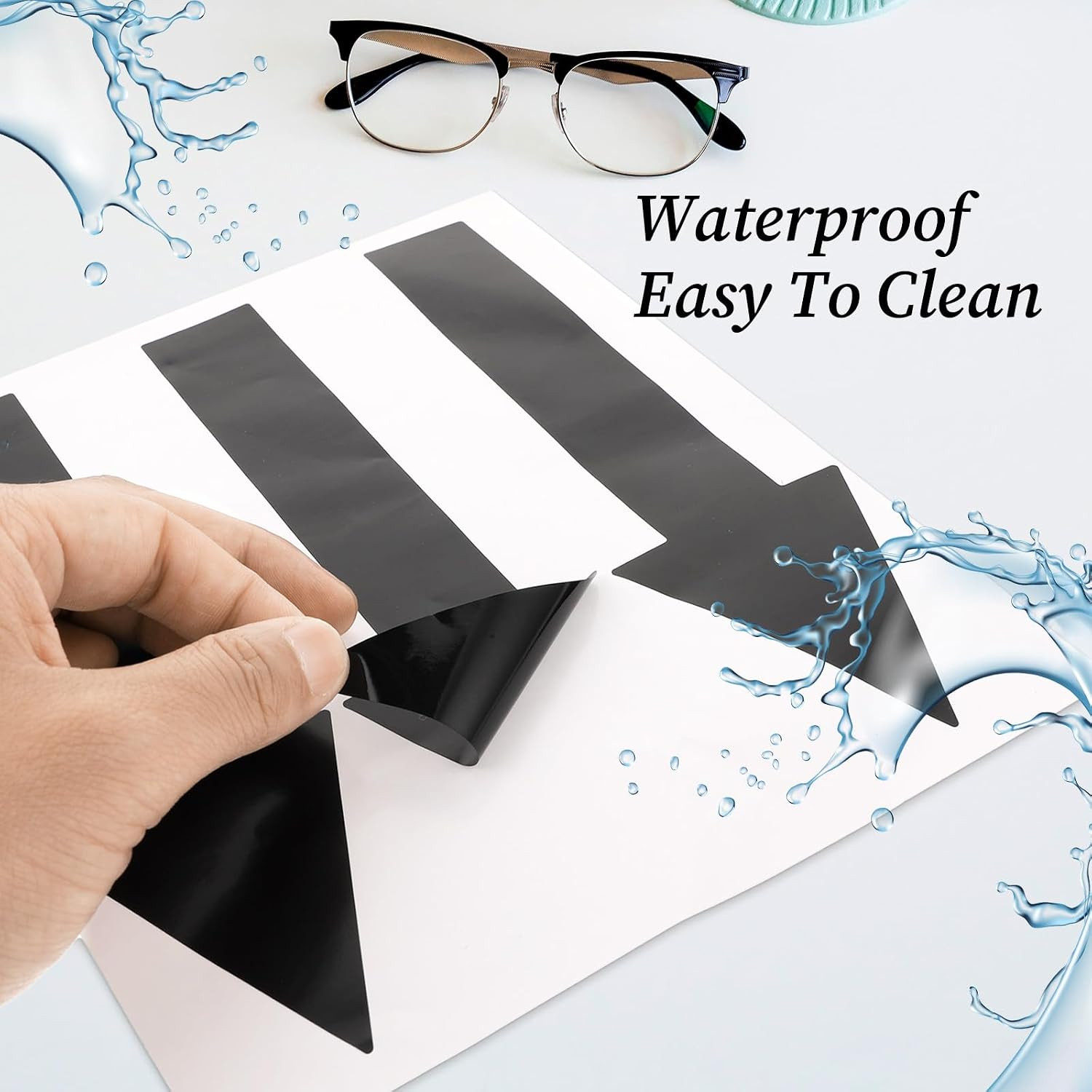8&Prime;X2&Prime; Arrow Sticker, Black Arrows Sign, 9 Pack Floor Stickers, PVC Removable Sel