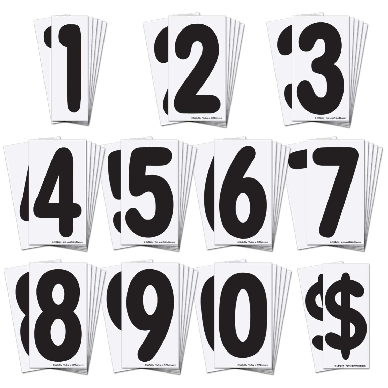 Enhanced Visibility Numbers for A-Frame Signs – Pack of 60