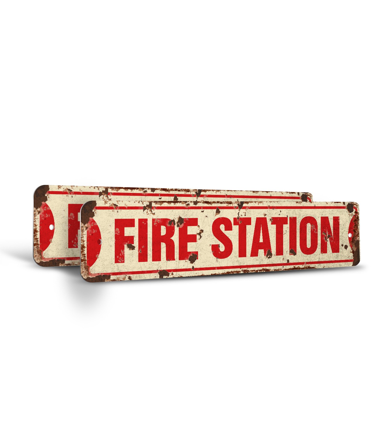 FIRE STATION Vintage Style Street Sign firefighter house fireman trucks cook