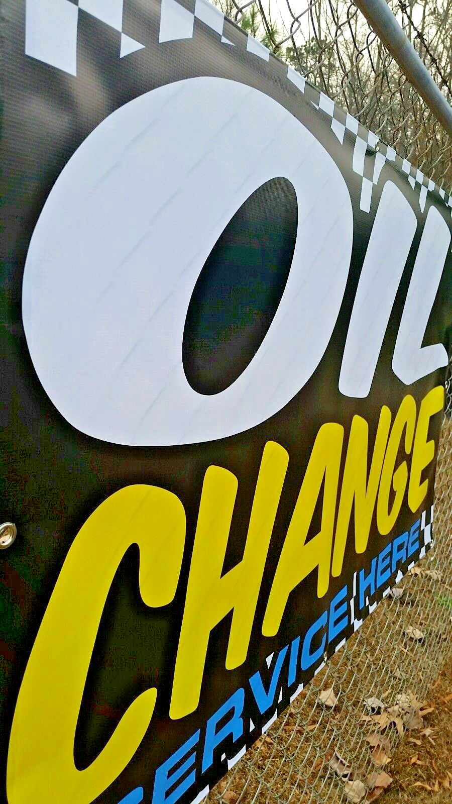 OIL CHANGE Service Here Sign Banner Open Tire Wheel Rims Lube Auto Mechanic Shop