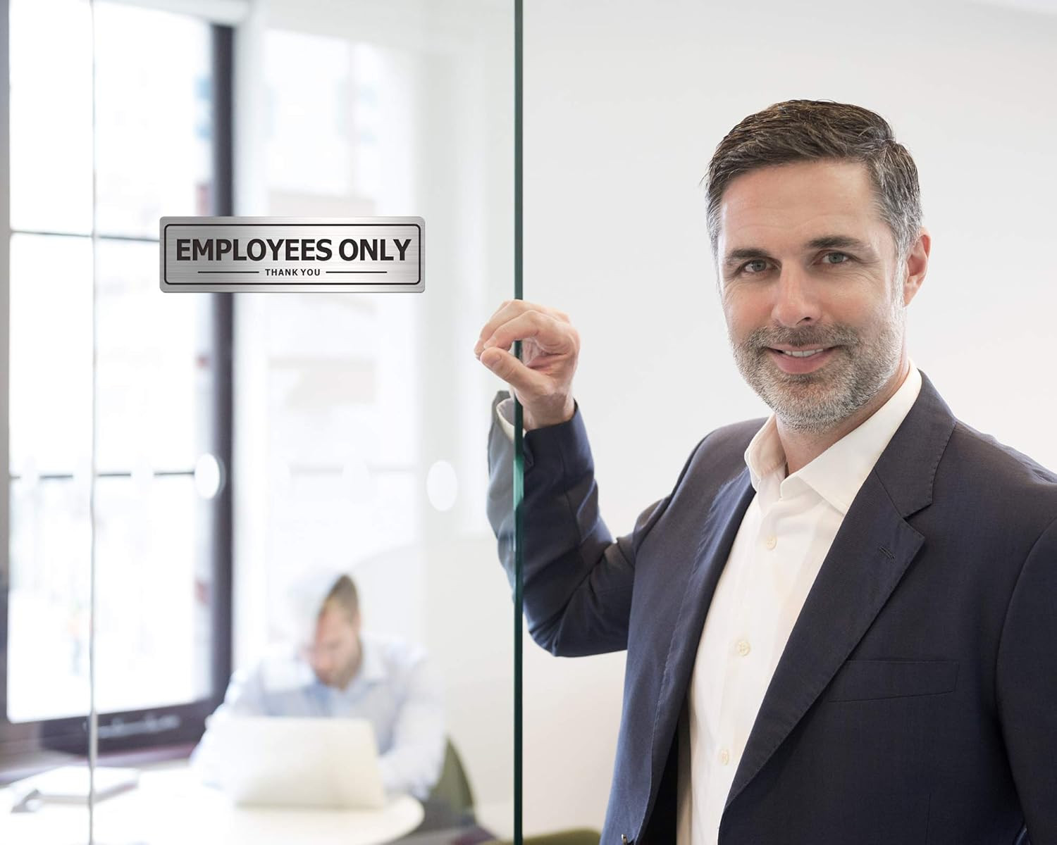 Employees Only Sign – 2 Pack Office Door Signs for Business Store Wall – Aluminu