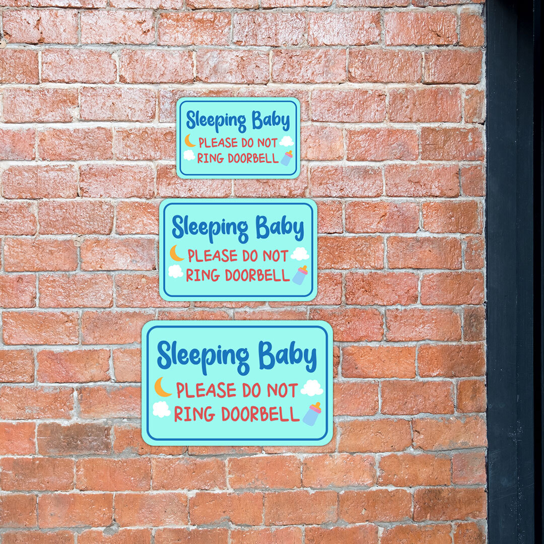 Classic Framed Plus Sleeping Baby Please Do Not Ring Doorbell Sign
